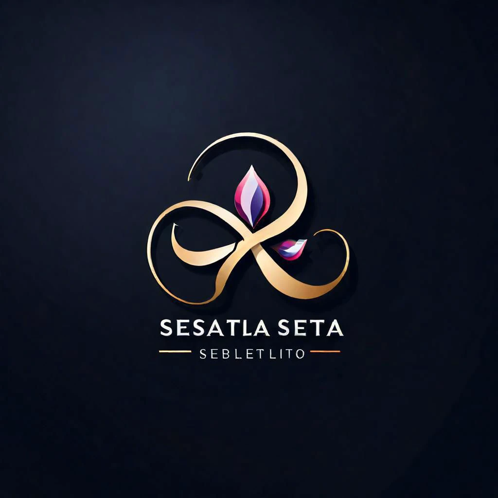 Create a logo for a weight loss clinic: "Esbelta". Abstract, elegant stroke, creative, easy to remember, 2D, flat design, dark background,