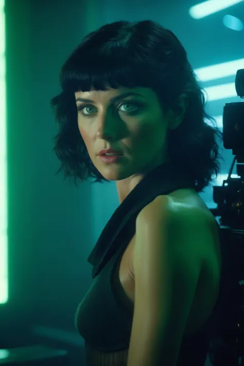 masterpiece, realistic, 8k, (1woman:1.3), european, (freckles:0.7), hazelnut green eyes, (black hair:1.1) <lora:Blade Runner Style:0.3> blade runner, ARRIRAW 4K Cinematic Arri Alexa, Zeiss Master Prime Lenses, Panavision, Film Stock Footage, Kodak Eastman ...