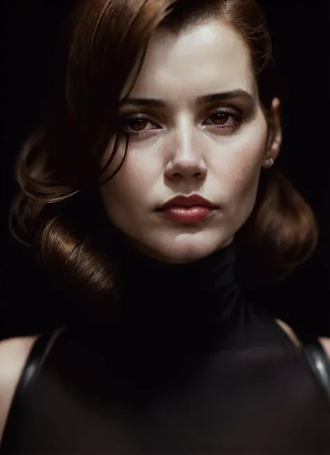 A stunning intricate full color portrait of (sks woman:1), wearing a black turtleneck, epic character composition, by ilya kuvshinov, alessio albi, nina masic, sharp focus, natural lighting, subsurface scattering, f2, 35mm, film grain, <lora:locon_geena_v1...