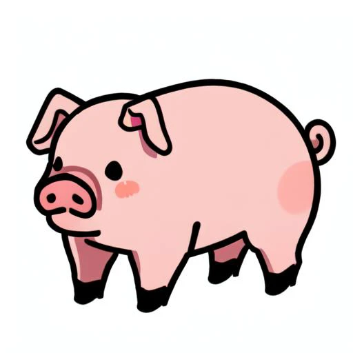 a cartoon pig with a bow on its head