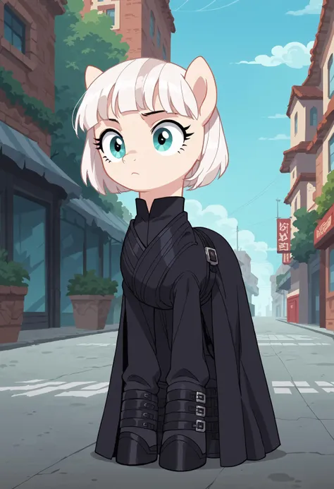 a cartoon image of a woman in a black outfit and cape