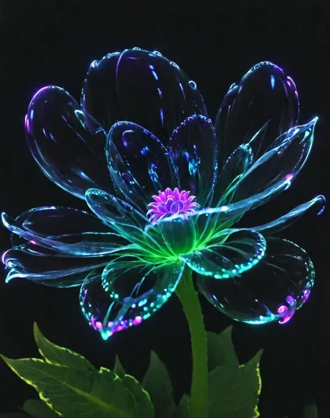 <lora:Glowing_bubble_XL:1> glowing bubble flower