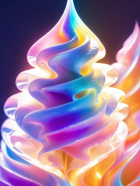 (fractal art:1.3), (colorful colors), 1girl, bailing_cream, A girl made of ice cream, formal_dress, (ice cream surrounds her), translucent luminous body, (upper thighs shot:1.2), front view,
top quality, masterpiece, extreme detailed, highest detailed, 8k,...