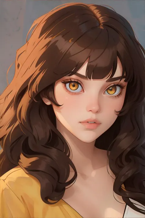 <lora:flatartstyle:1.00>, 1girl, brunette boho waves, honey eyes || <lora:flatartstyle:0.2>