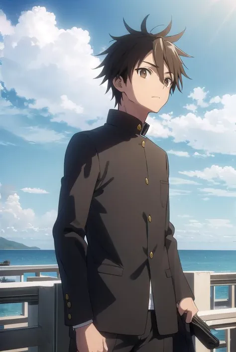 takashikomuro, <lora:takashi komuro s1-lora-nochekaiser:1>,
takashi komuro, short hair, brown hair, black hair, (brown eyes:1.5), male focus,
BREAK school uniform, black jacket, gakuran,
BREAK outdoors, city, zombies, sun, sky, clouds, cars,
BREAK looking ...