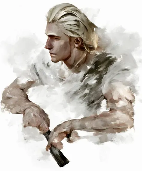 A digital painting of a young nordic man with blond hair ((good brushwork)), dramatic lighting,  <lora:DIG_JBX:1.8> DIG_JBX