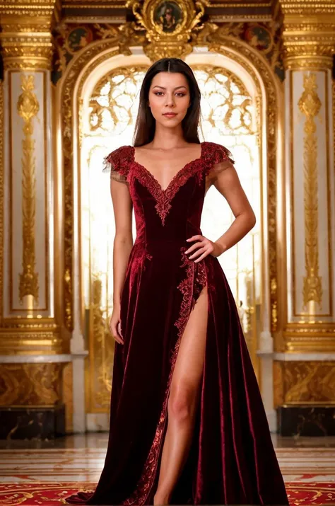 A stunning intricate full color picture of a beautiful woman, wearing a baroque velvet gown in an opulent theatre, portait, epic character composition,by ilya kuvshinov, alessio albi, nina masic,sharp focus, subsurface scattering, f2, 35mm, film grain<lora...