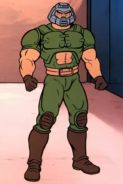 he-man, masterpiece, best quality, doomguy, full body, meme, parody
 <lora:doomguy:0.8> <lora:he-man_offset:1>