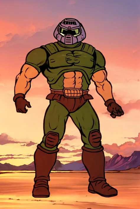 he-man, masterpiece, best quality, doomguy, full body, meme, parody
 <lora:doomguy-15:0.8> <lora:he-man_offset:1>