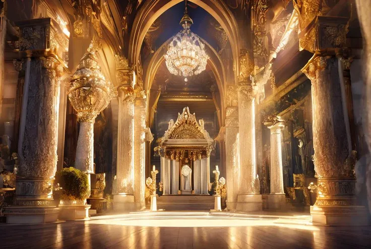 a close up of a large hall with a chandelier and a chandelier