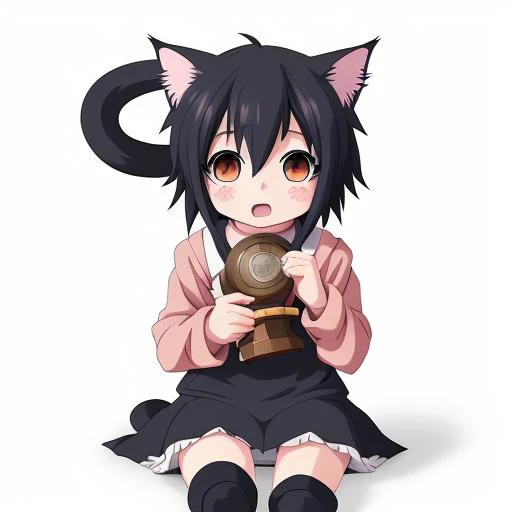 cute tiny cat girl kid, anime. award winning anime ,8k,hdr