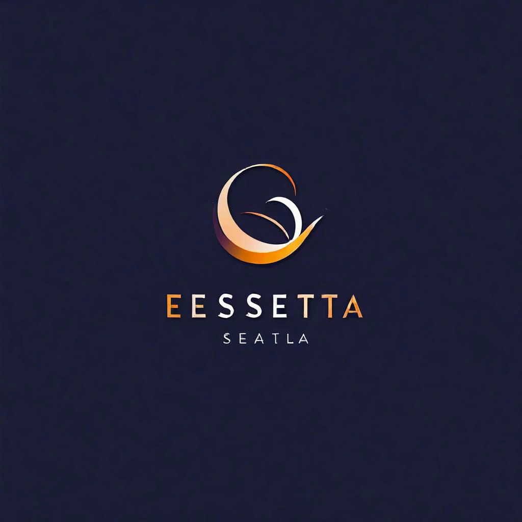 Create a logo for a weight loss clinic: "Esbelta". Abstract, elegant stroke, creative, easy to remember, 2D, flat design, dark background,