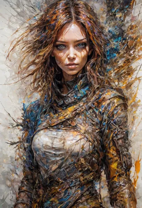 stunningly beautiful female apocalyptic survivor, by Carne Griffiths, shiny skin, glossy skin, apocalyptic landscape, 
intricate details, (ultra-realistic:1.05), (high saturation:1.05), (high contrast:1.05), 35mm raw photo, 
embedding:Style-EMCG.pt, <lora:...