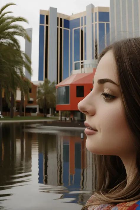 1girl, grand portrait, intricate background, close up of a Modular Wavy ([giant Ferret|Doomguy]:1.3) , from inside of a Homey Las Vegas, crowded pond and Earth in background, Raining, horizon-centered, Detailed illustration, Fairy-Tale, Still Life, hard li...