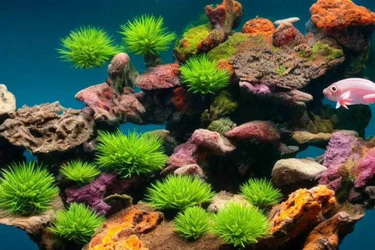 a lot of beautiful fish,hyperrealism, highly detailed background, 8k uhd, dslr, soft lighting, high quality, film grain, Fujifilm XT3, HD, Sharp,  polaroid style, transparent water, masterpiece, small plants in background, homemade aquarium, sunlight from ...