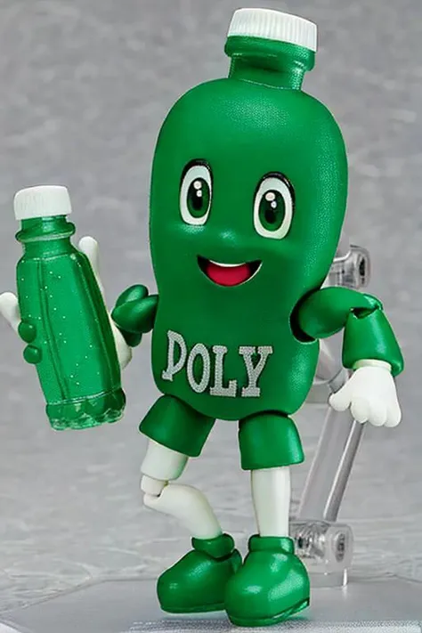 <lora:d0llynh0:0.6> , d0llynh0, green plastic bottle toy with a smile, <lora:figma1:1> , figma, full body, standing, Highly detailed, high quality