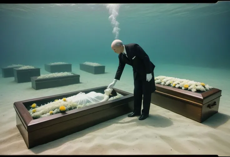 photograph of underwater funerals