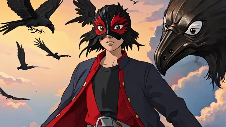 <lora:ghibli_style_offset:0.8> ghibli style, masterpiece, 1 boy wearing a crow mask, mask, <lora:masks_1-000001:0.6>