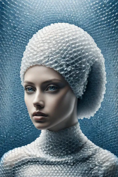 ral-bubblewrap,<lora:ral-bubblewrap:1>,art by escher,<lora:Escher_SDXL:0.7>,
portrait of  a woman with a hat on her head,An optical paradox:1.2 unfolds as fish:1.1 swim in an eternal waterfall:1.2,their scales reflecting the intricacies of tessellation:1.1...