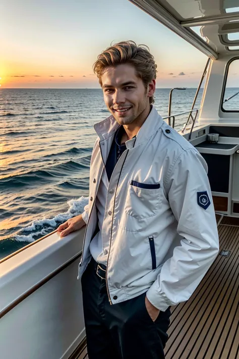 ((ultra detailed, masterpiece, best quality))
<lora:DAICullen:0.8>
DAICullen, 1boy, solo, blonde hair, brown hair, On a yacht at sunset, nautical-inspired fashion, ocean waves in the background, standing on the deck with a charismatic smile