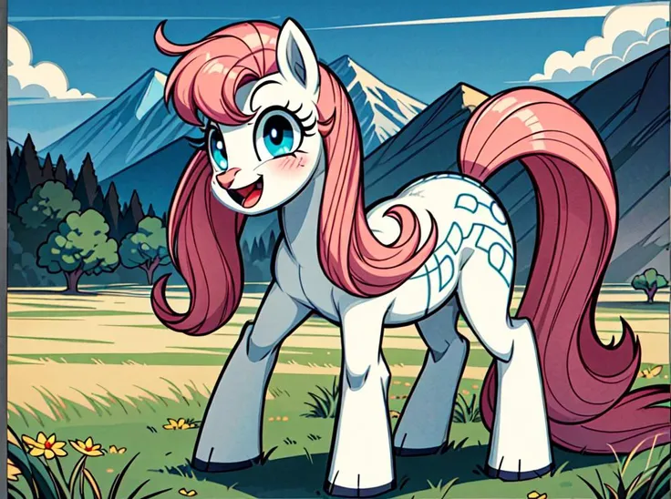 Solo:1.3, (full body), (pony_flutty), cute,
vivid colors, cinematic hard lighting, realistic shadows, detailed textures, dynamic lighting,
detailed eyes, symmetrical face,
blushing, (happy:1.2), large ((blue eyes):1.1), (glowing eyes),
field of grass, vast...