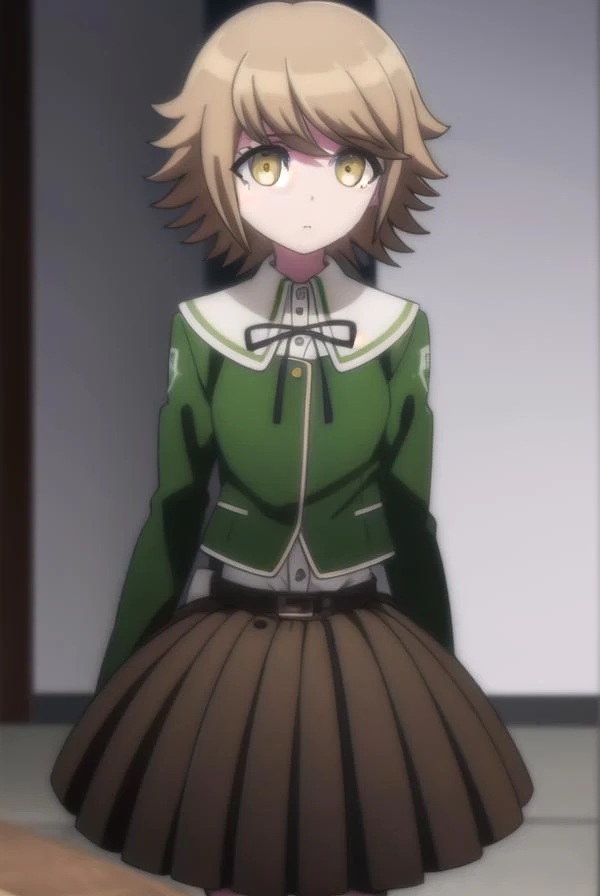 chihirofujisaki, <lora:chihiro fujisaki s1-lora-nochekaiser:1>,
chihiro fujisaki, short hair, bangs, brown hair, (brown eyes:1.3), male focus, otoko no ko,
BREAK skirt, shirt, long sleeves, ribbon, school uniform, jacket, pleated skirt, black ribbon, neck ...