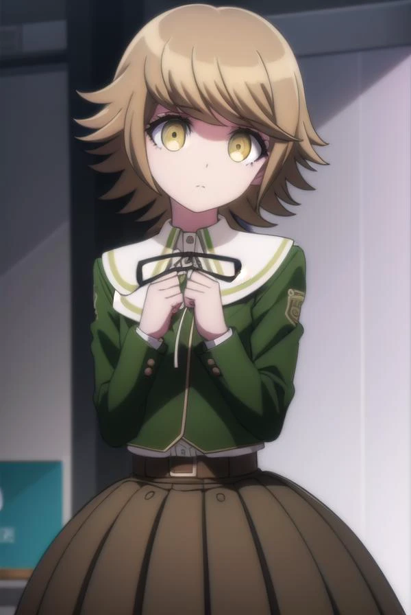 chihirofujisaki, <lora:chihiro fujisaki s1-lora-nochekaiser:1>,
chihiro fujisaki, short hair, bangs, brown hair, (brown eyes:1.3), male focus, otoko no ko,
BREAK skirt, shirt, long sleeves, ribbon, school uniform, jacket, pleated skirt, black ribbon, neck ...