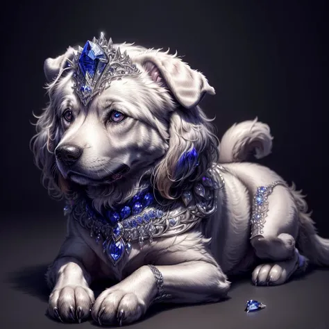 (masterpiece, best quality, high quality, highres, ultra-detailed), <lora:SilverSapphireAI:.9> SilverSapphireAI dog , detailed, intricate, <lora:add_detail:1>