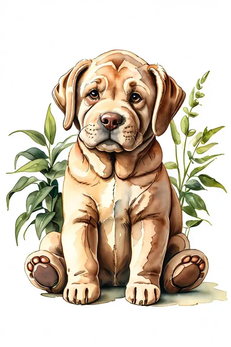 master piece,high quality,vintage watercolor,illustration,cute,stuffed animal,a cute shar pei,plant,flower,on a white background,<lora:ãç»æ¬æç»ãæ°´å½©é£æ ¼æç» ç»æ¬æäº å¨ç©ä¸»é¢_v1.0:0.8>,