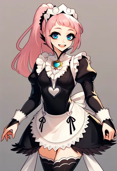 a cartoon image of a woman in a maid outfit