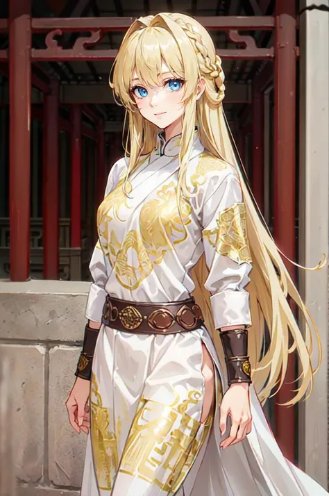 <lora:36é£é±¼_0.9 _æè£:0.8> white robe,chinese clothes,(Bracers:1.2),white robe,chinese clothes,, ultra detailed, masterpiece, best quality, aesthetic, detailed,, solo, soft smile, light smile,
1girl, blue eyes, very long hair, blonde hair, long blonde...