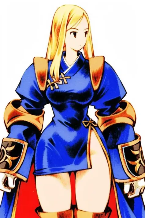 <lora:fftstyle_v1.8_&_v2.2_merge:1> 1girl, thigh gap, wide hips, thick thighs, blonde hair, knight, chinese clothes