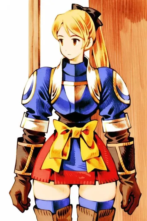 <lora:fftstyle_v1.8_&_v2.2_merge:1> 1girl, wide hips, thigh gap, thick thighs, traditional clothes, knight, sash, shoulder armor