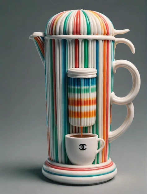 <lora:ral-toothp:1> ral-toothp, concept art, Obscene Techno Coffee maker, it is inspired by Chanel, F/5