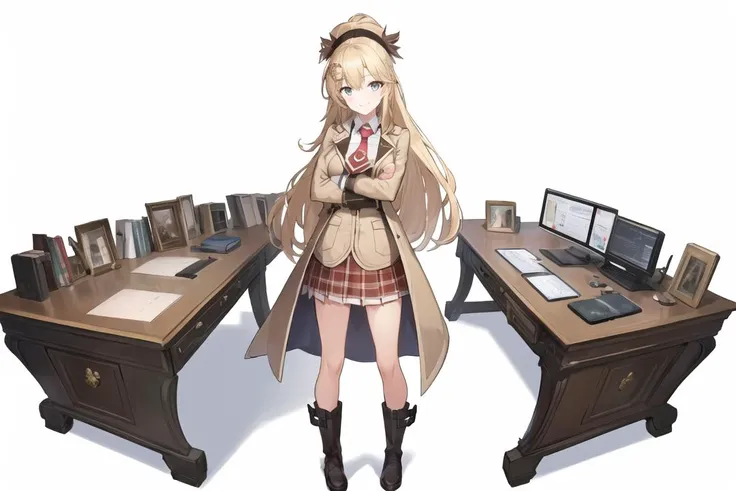 masterpiece, best quality, ultra-detailed, illustration,perfect anatomy, <lora:standingFullBodyWithBackgroundStyle_v10Offset:1>,(panorama:1.5), (white background:1.5),(study room),desk,bookshelves,lamp,chair,1girl, solo, <lora:ameliaWatsonHololive_v1:0.8>,...