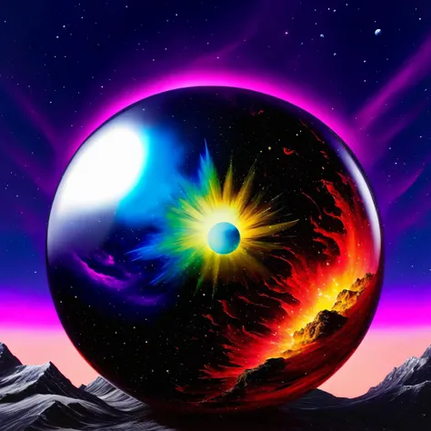 glass orb,galaxy, psychotic, Black, Baroque painting, and the looming Red Keep in the background contrast cold, striking colors, 
[(colorful explosion psychedelic toxic neon paint colors:1.2)::0.50]
<lora:glass_orb_2.0:1>