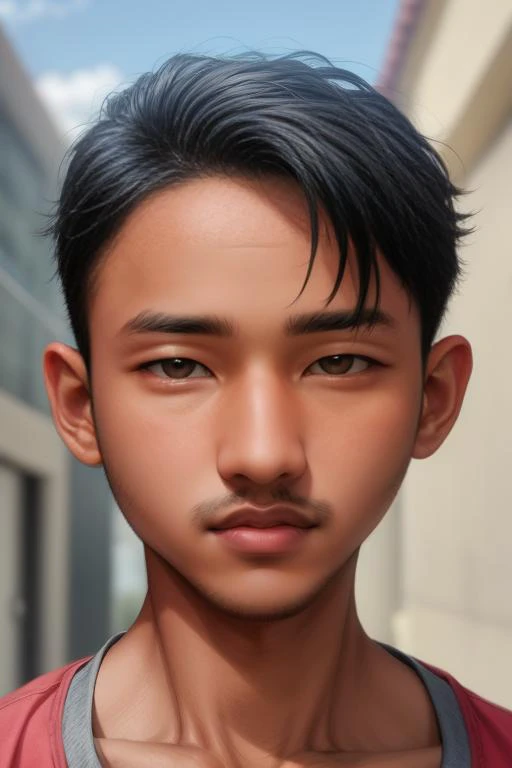 masterpiece, high quality, highres, absurdres,hyperrealistic, a wide portrait, handsome scruffy male,( large nose:1.2),  (thick eyebrows:0.8), (thick lips:1.2), brown eyes, gaunt, looking at viewer, multicolored background,  8K, HDR,dynamic pose,(intricate...