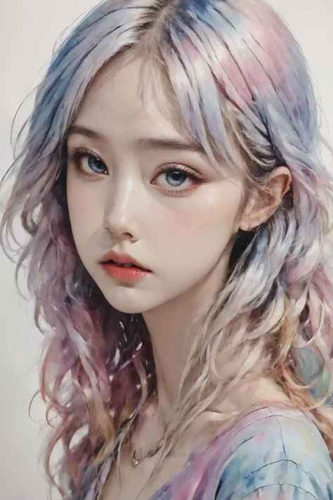 Colorful, multiple colors, intricate detail, splash screen, photorealistic, intricately detailed fluid gouache painting, calligraphy, acrylic, watercolor art,
masterpiece, best quality, 1girl, <lora:kwFemale_Beta40-SDXL_v1:1>, asian,cleavage