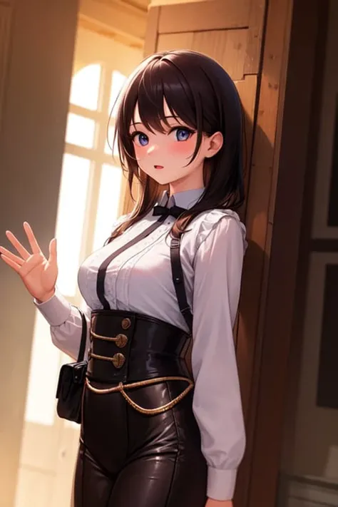 (((masterpiece))),(((best quality))),(((extremely detailed))),illustration,1girl, solo, waving,