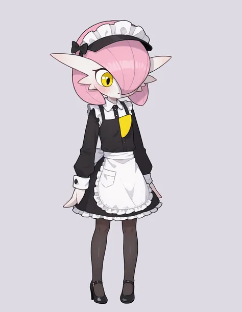 a cartoon image of a woman in a maid outfit