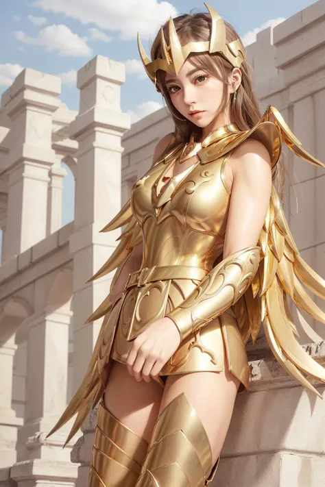 <lora:saintSeiyaSagittarius_v10:0.5>, ((sagittariusArmor, gold armor, female armor, pauldron, looking at viewer, helmet, long golden wings):1.5), <lora:cuteKoreanGirlLora_cuteKoreanGirlLora:0.25>, ulzzang-6500-v1.1, pureerosface_v1, best quality, masterpie...