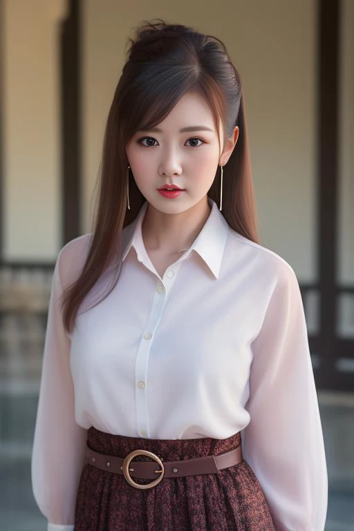 best quality, masterpiece, real,realistic, photo,photorealistic,cowboy shot, 
1girl, beautifly face,24yo mature female,portrait,collared shirt,taut skirt, very long hair, bangs,
 jiajingwen,
<lora:jiajingwen_0708_07:0.7>