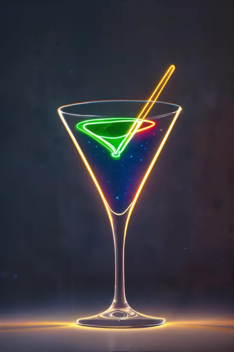 <lora:lightpainting:0.8>, light_painting of a martini, neon lights, <clip:skip:2>, masterpiece, 8k, high resolution, shallow depth of field, sharp focus