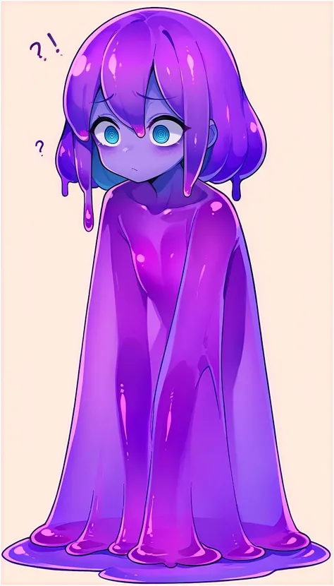 slime girl, monster girl, purple skin, @ @, confused, poking  <lora:slime_girl_pony:1> score_9, score_8_up, score_7_up, score_6_up, score_5_up, score_4_up, source anime, transparent body, slime (substance),