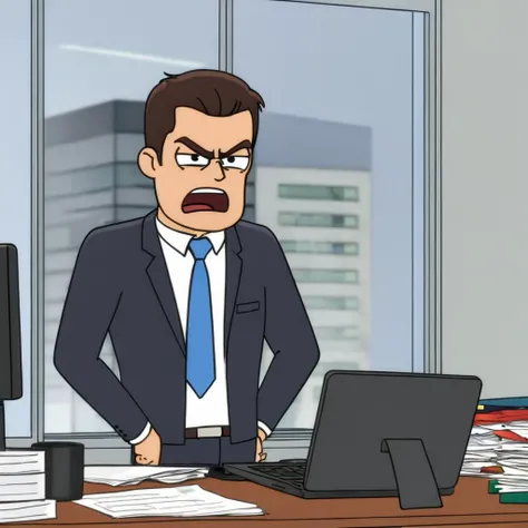 angry businessman in the office