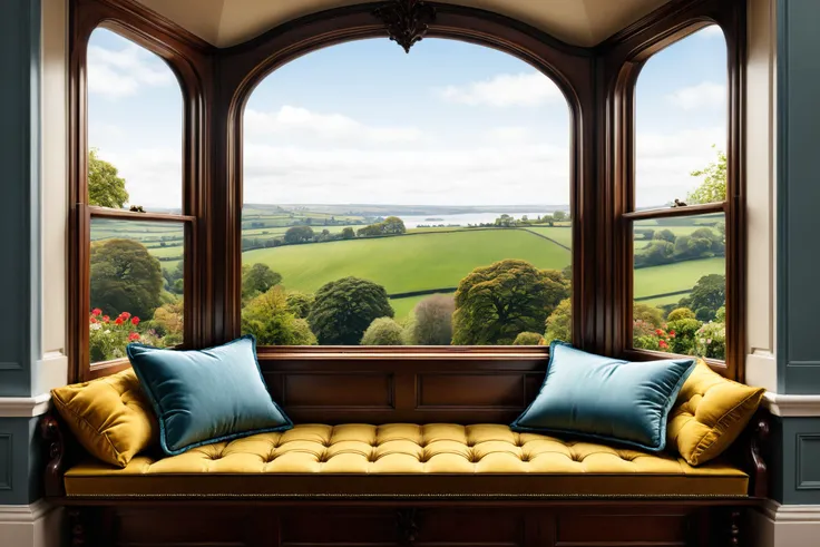 photorealistic, detailed digital illustration of a Victorian Cushioned window seat with scenic view,  <lora:EnvyCozyXL01:0.7>,   <lora:xl_more_art-full_v1:0.7>, <lora:RMSDXL_Creative:1.5>