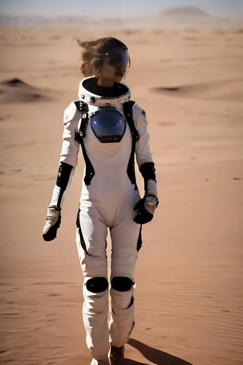 photo of girl wearing spacesuit on desert planet, detailed, large resolution, smoke, fog, <lora:more_details:1.0>