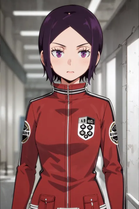 (best quality,masterpiece:1.3),1girl<lora:KitoraFinal:0.9>kitora ai, short hair, forehead, red jacket, upper body