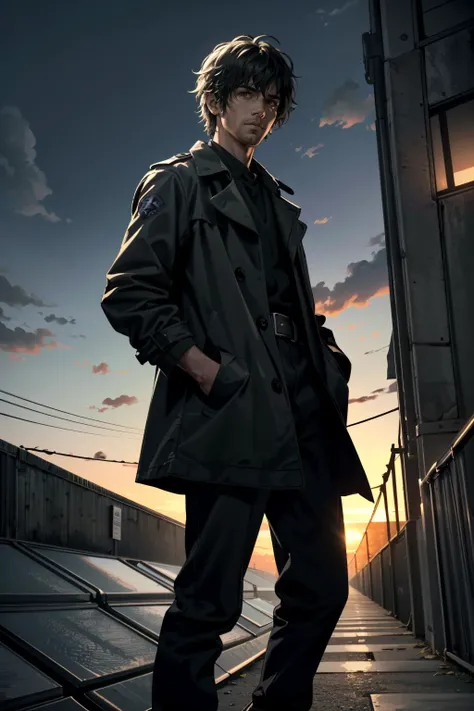 ((ultra detailed, masterpiece, best quality))
 <lora:RE3Carlos:0.8>
RE3Carlos, 1boy, solo, brown eyes, On a high-rise rooftop, sharp black trench coat, city lights below, hands in pockets with a mysterious gaze into the distance