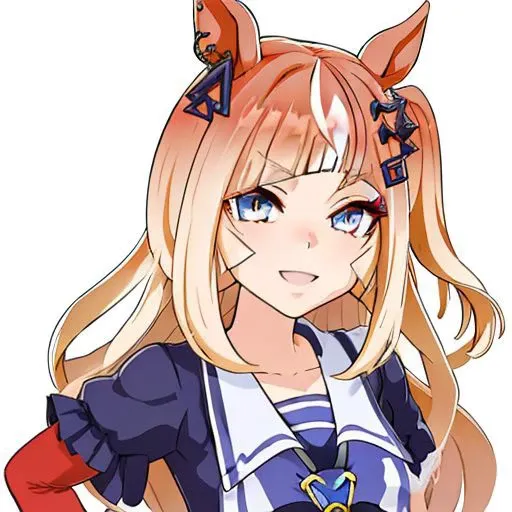 anime girl with long blonde hair and blue eyes wearing a cat ears outfit